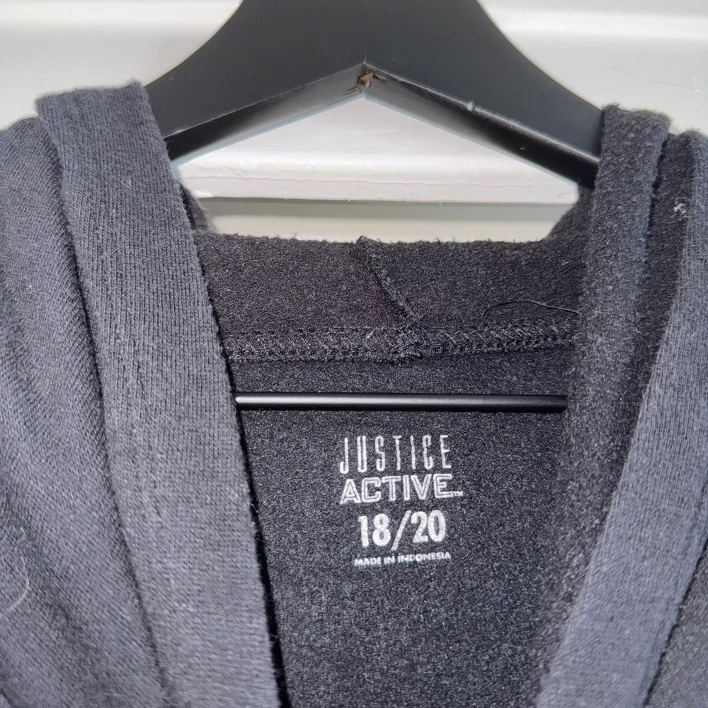 2/$15 Justice Active Black Hoodie Unicorn Frappe
